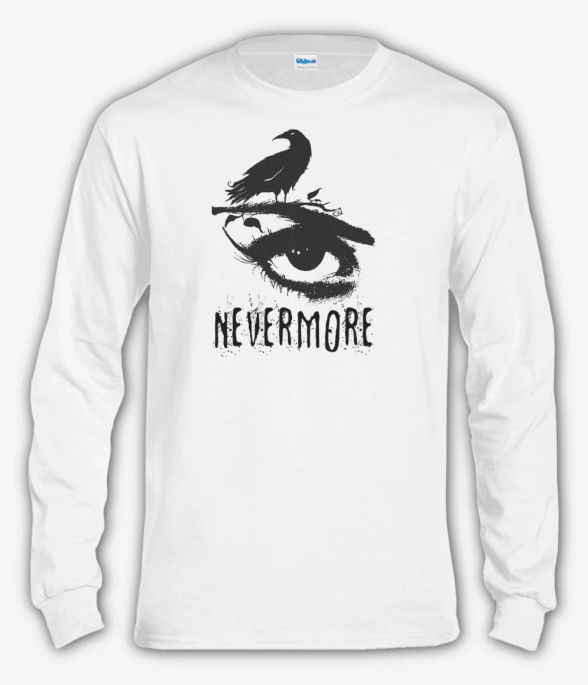 Polera manga larga Blanco de nevermore 