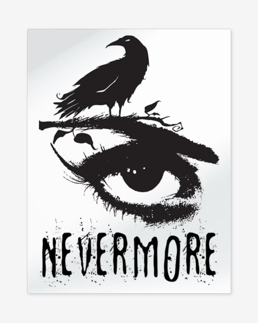 Print metalico Blanco de nevermore 