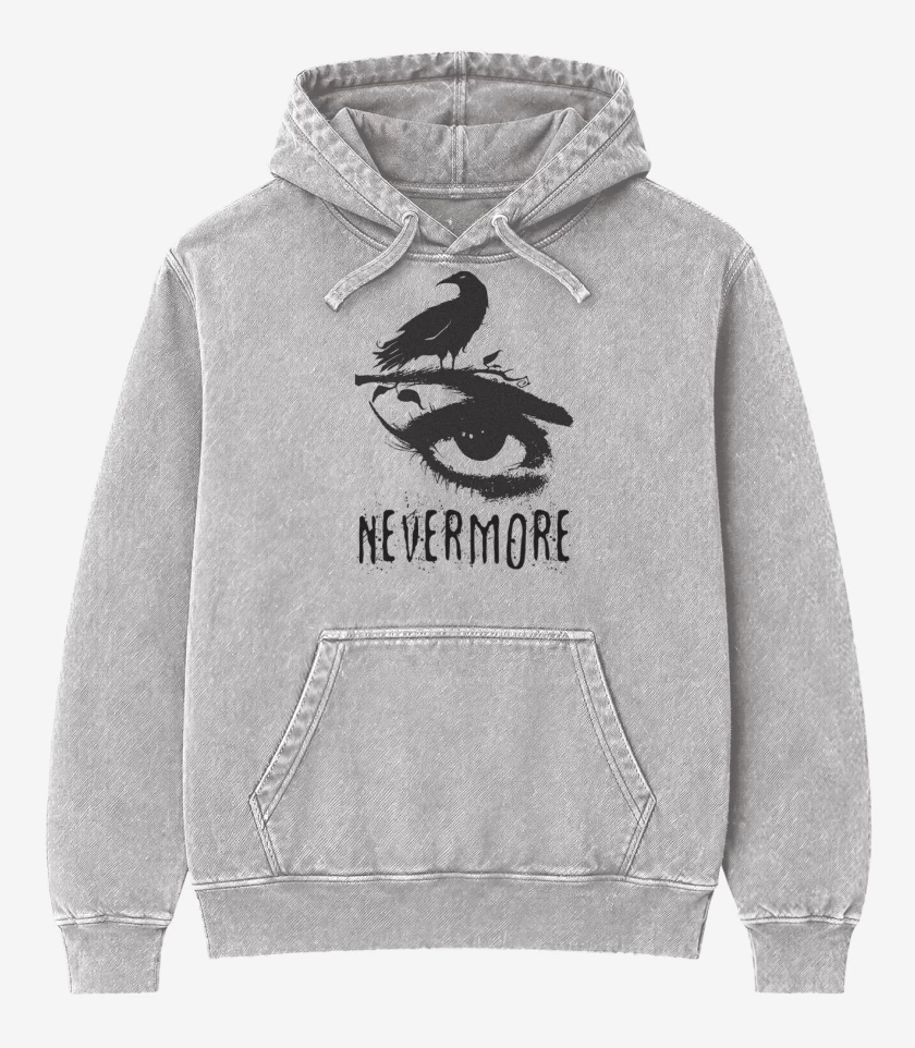 Poleron Canguro Acid Wash Gris Melange de nevermore 