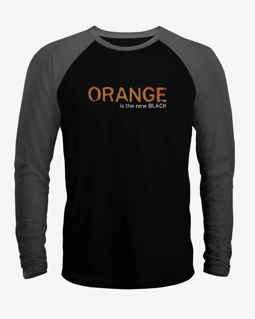Polera Raglan Negro / Negro Heather de Orange 