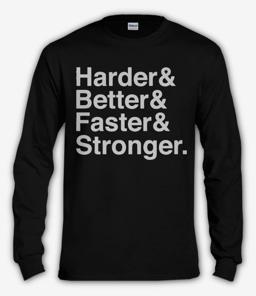Polera manga larga Negro de Harder Better Faster Stronger