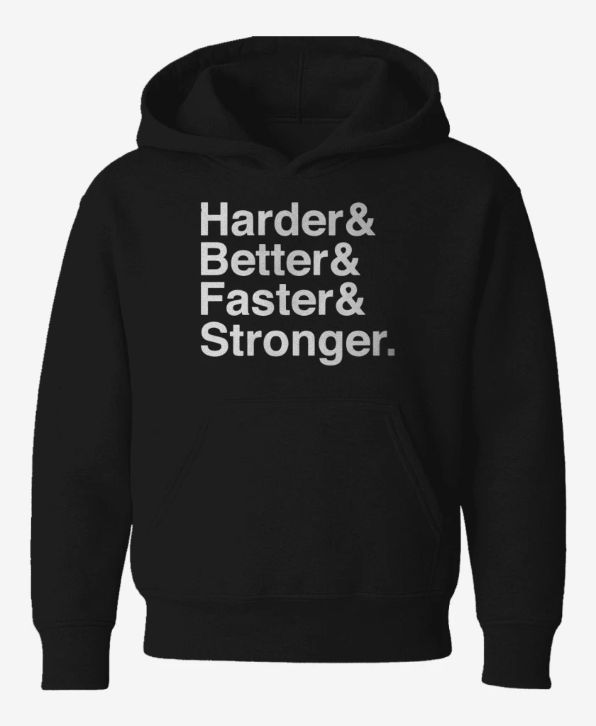 Poleron de niño Negro de Harder Better Faster Stronger
