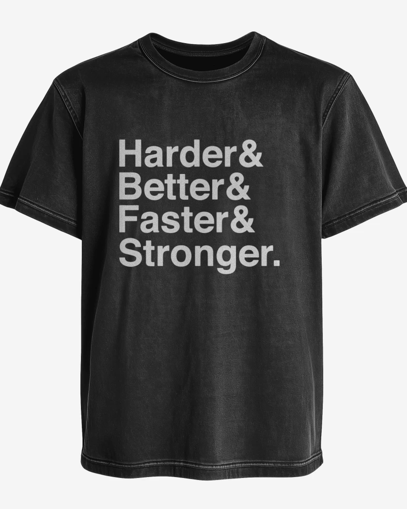 Polera desgastada Harder Better Faster Stronger