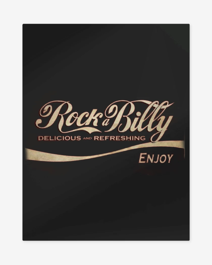 Print metalico Negro de rock a billy 