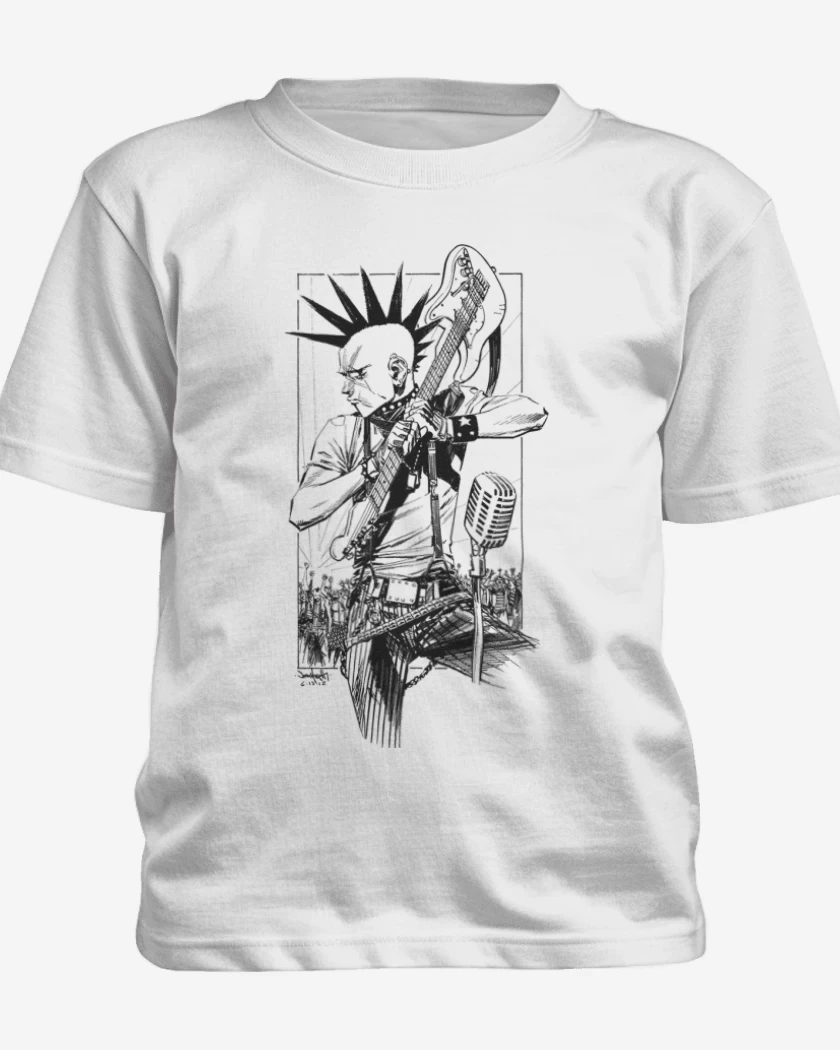 Polera de niño Blanco de punk 1 