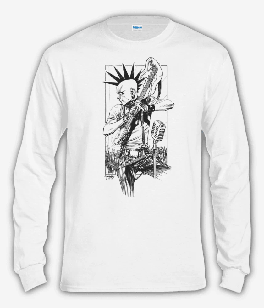 Polera manga larga Blanco de punk 1 
