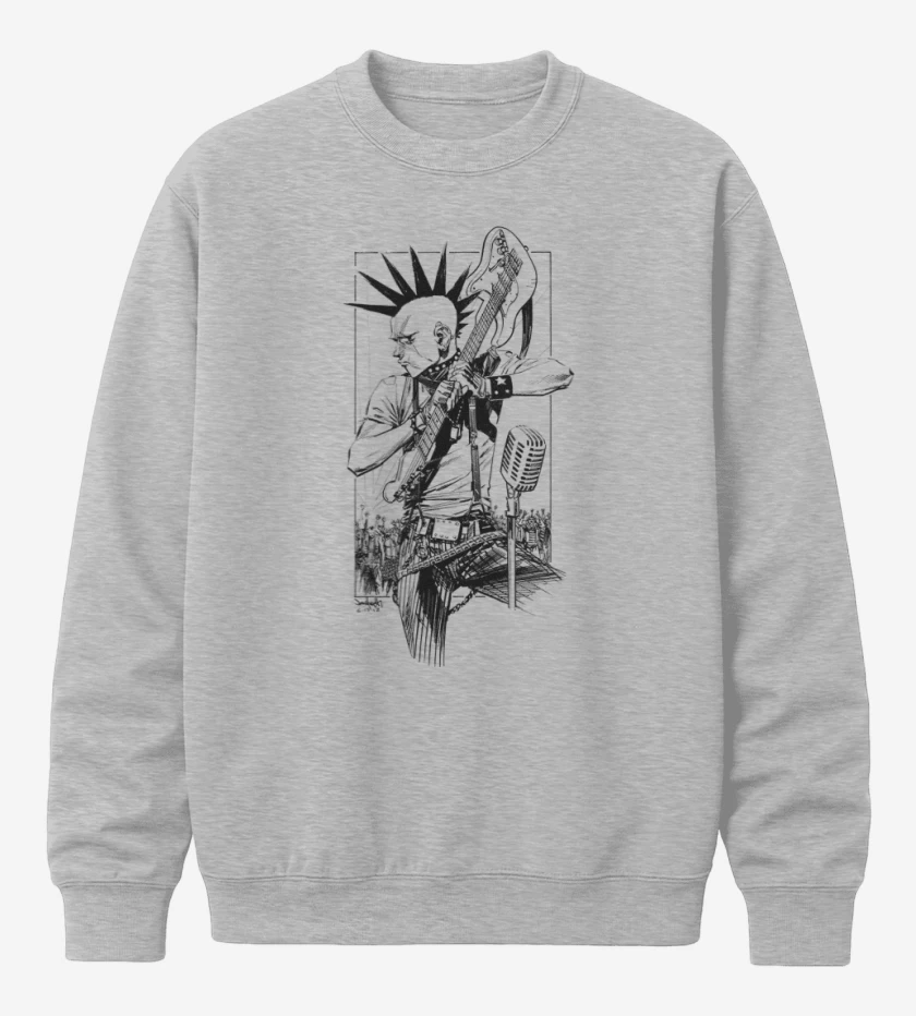 Poleron polo Gris Melange de punk 1 