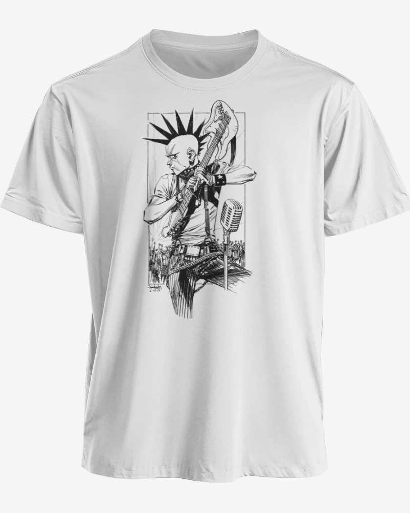 Polera premium Blanco de punk 1 