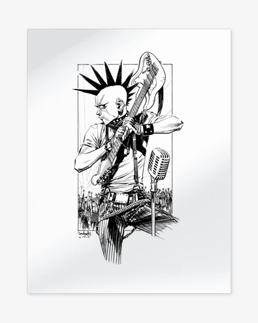 Print metalico Blanco de punk 1 