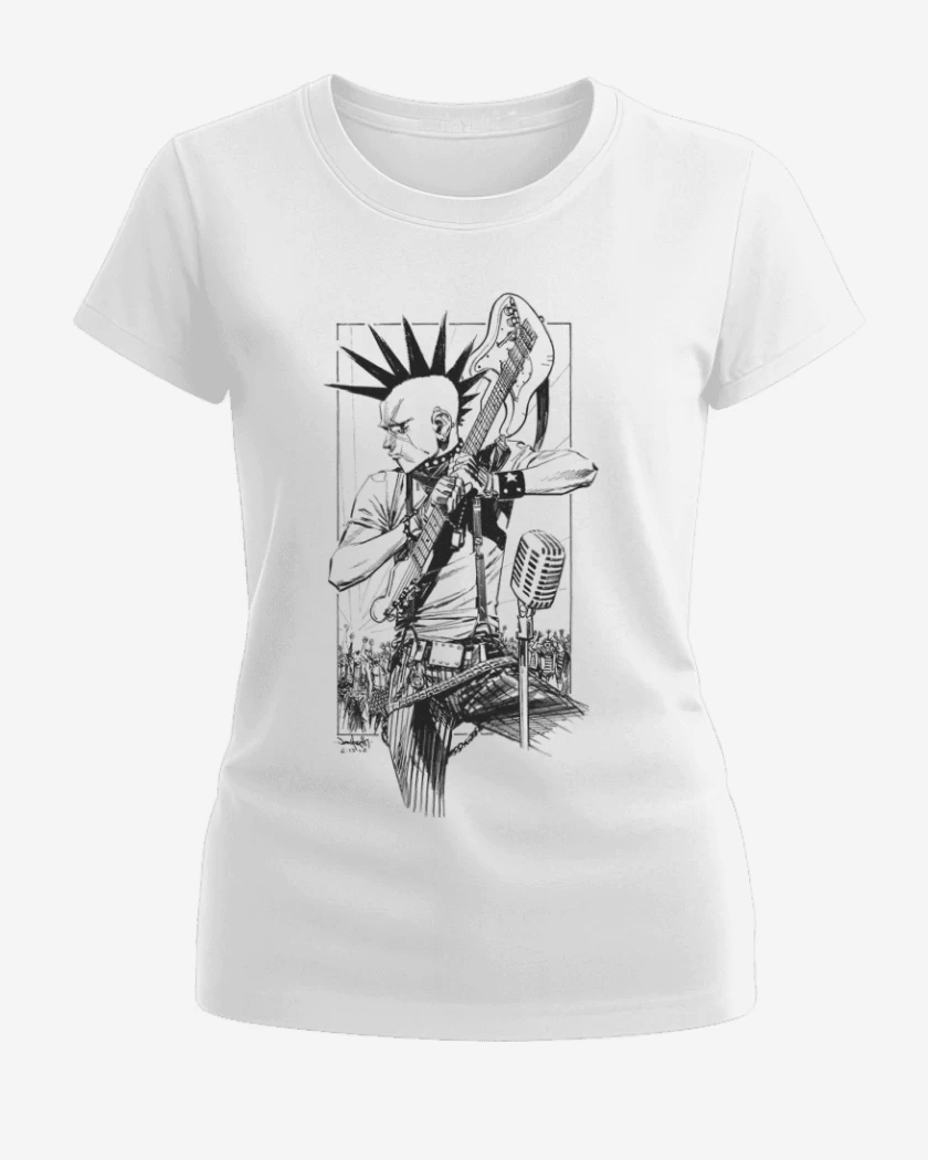Polera de Mujer Blanco de punk 1 