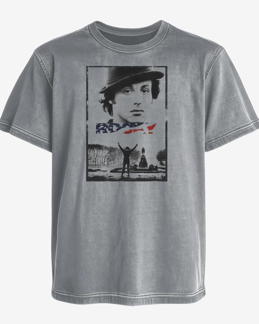 Polera desgastada Gris Melange de Rocky 2