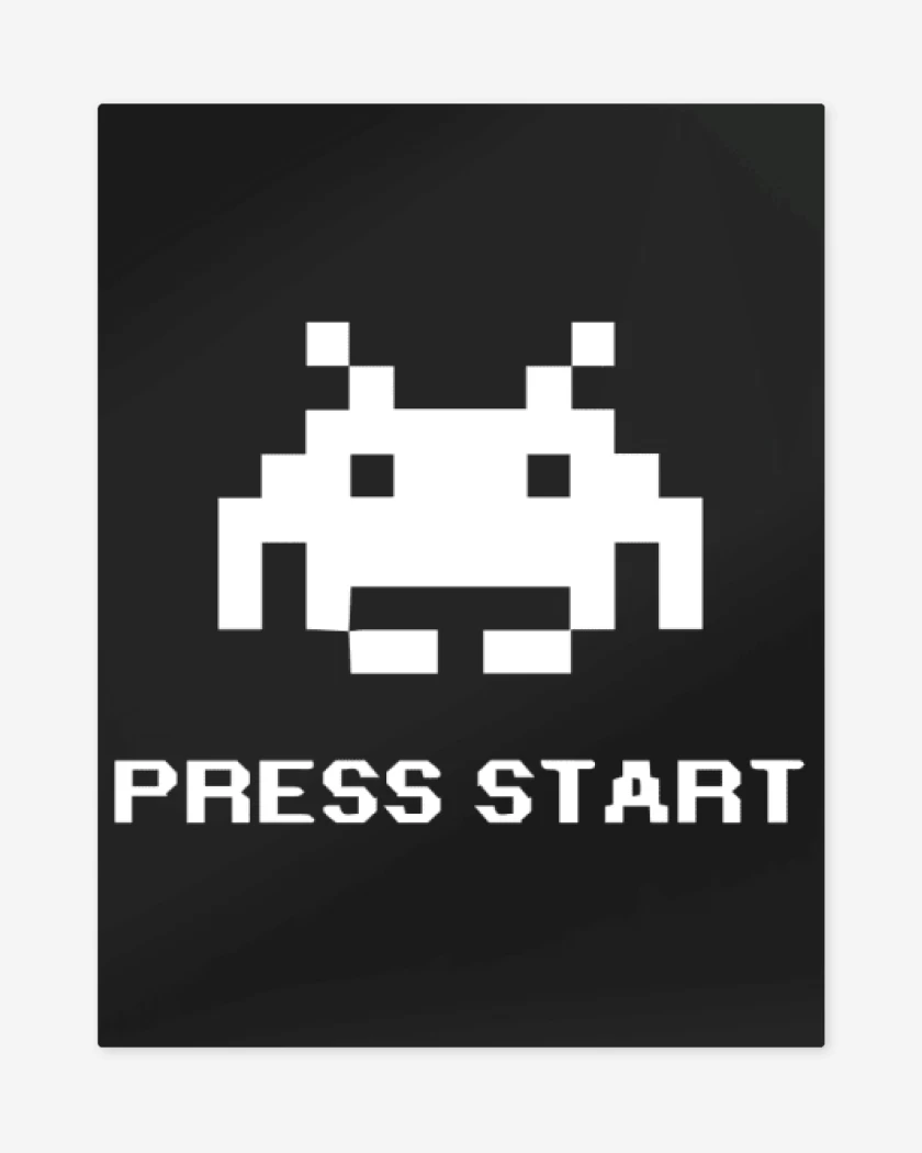 Print metalico Negro de Press Start