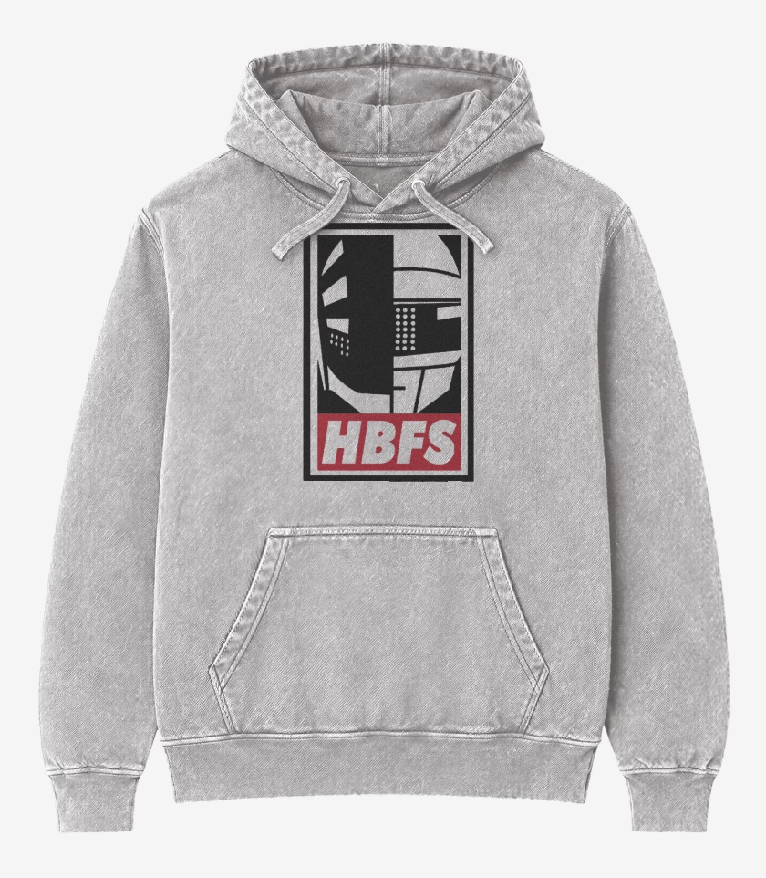 Poleron Canguro Acid Wash Gris Melange de HBFS