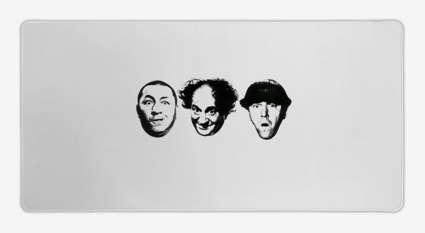 Mouse pad Gamer Blanco de Tres chiflados