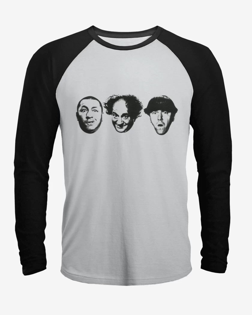Polera Raglan Blanco / Negro de Tres chiflados