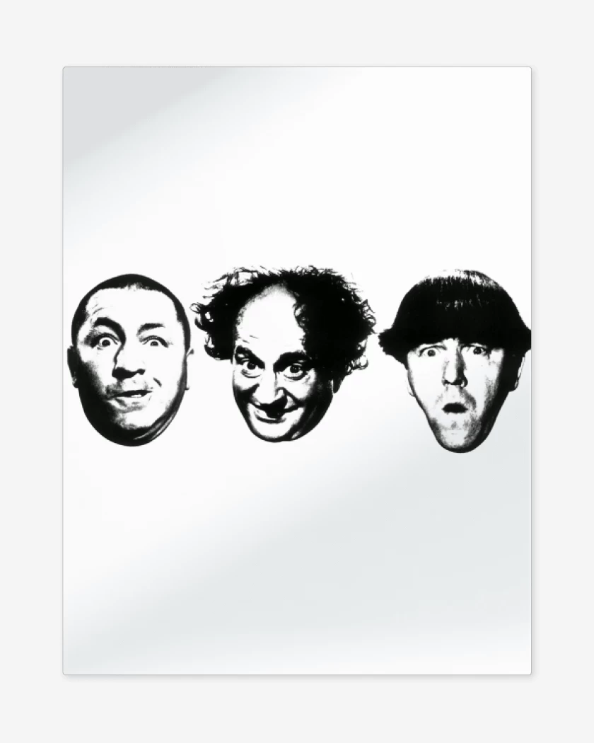 Print metalico Blanco de Tres chiflados