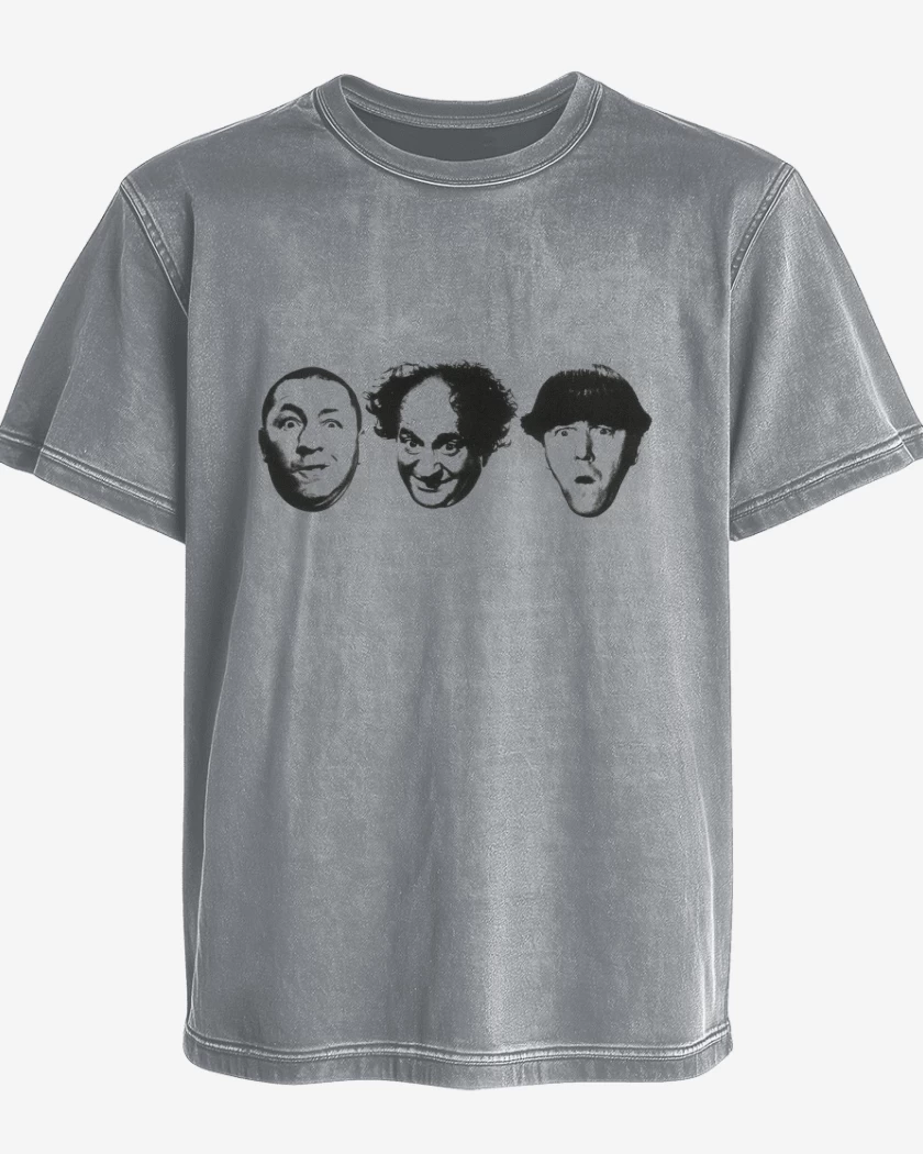 Polera desgastada Gris Melange de Tres chiflados
