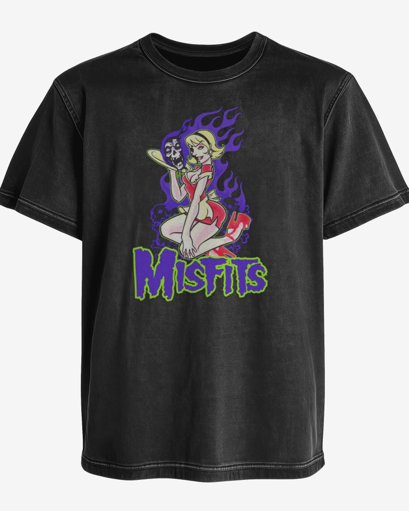 Polera desgastada Negro de Misfits 3