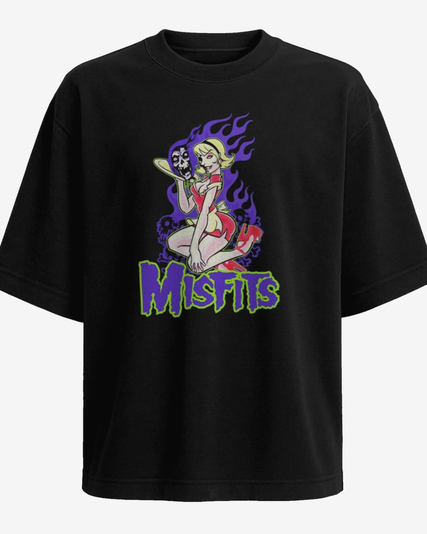 Polera Oversize Negro de Misfits 3