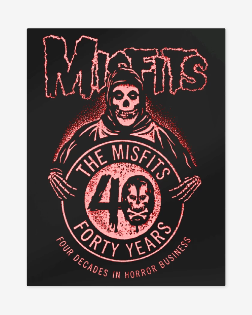 Print metalico Negro de Misfits 40 years