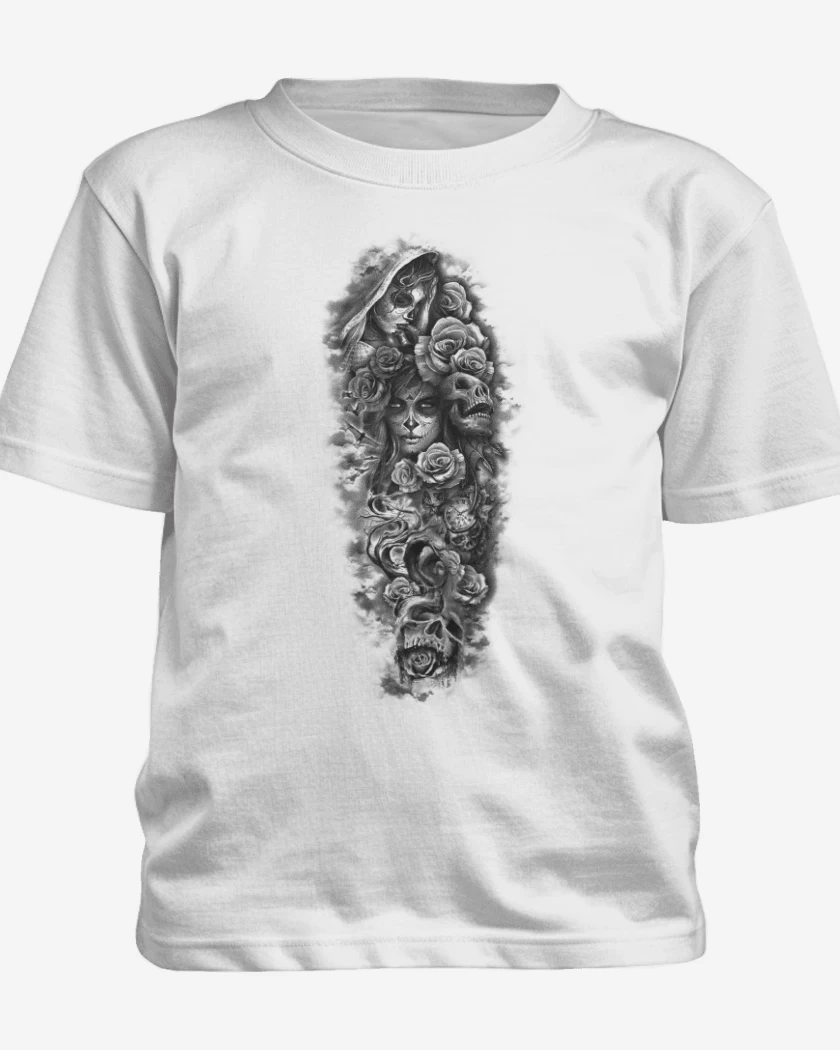 Polera de niño Blanco de Skull sugar roses
