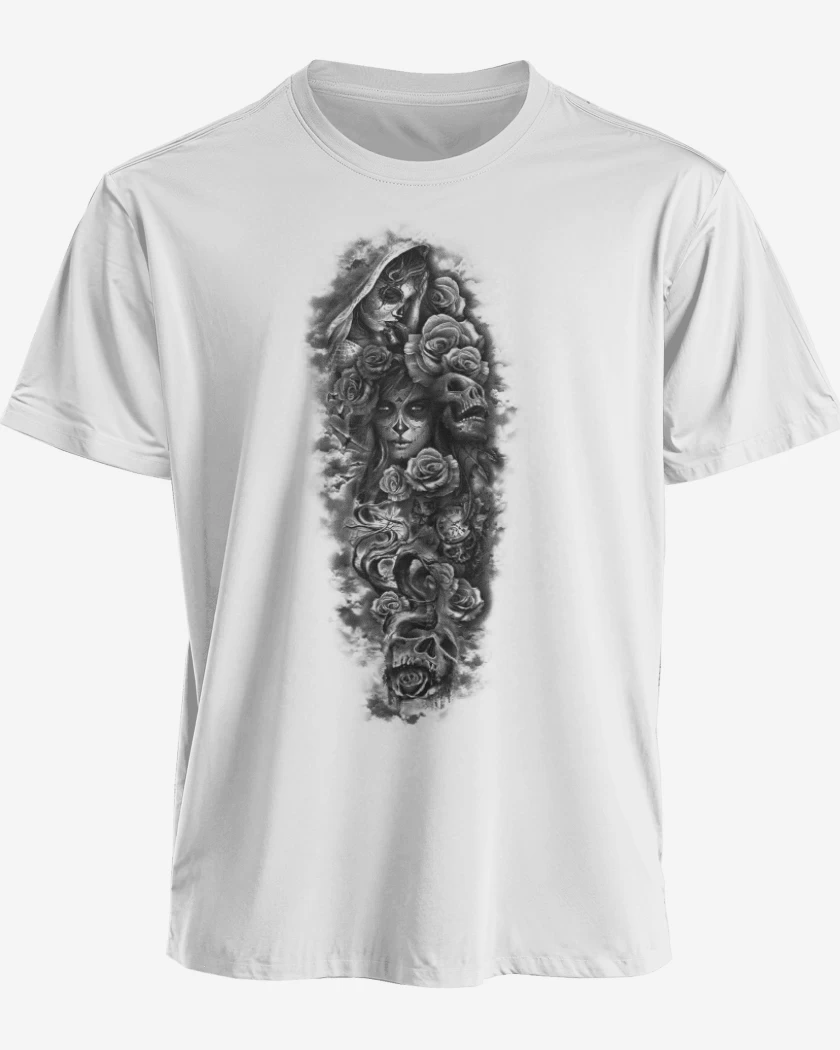 Polera Skull sugar roses