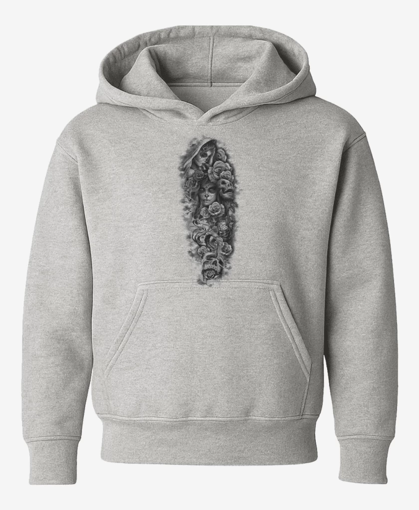 Poleron de niño Gris Melange de Skull sugar roses