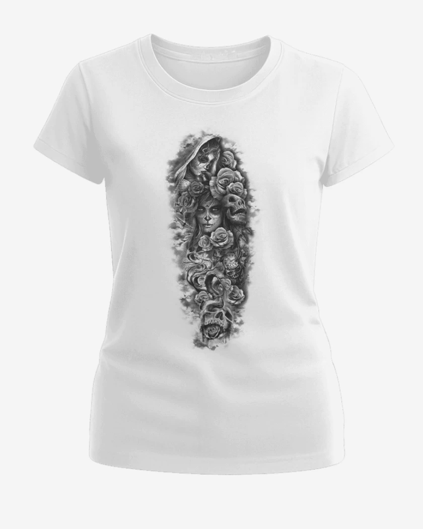 Polera de Mujer Blanco de Skull sugar roses