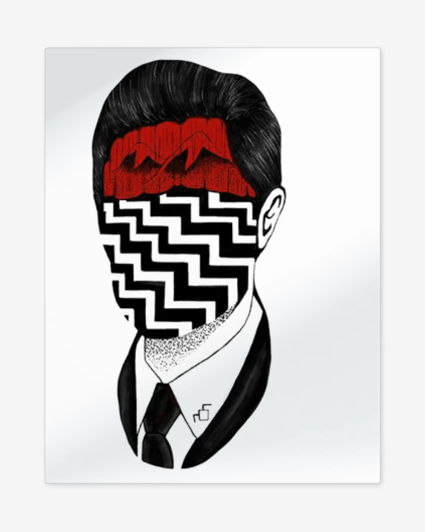 Print metalico Blanco de Twin Peaks