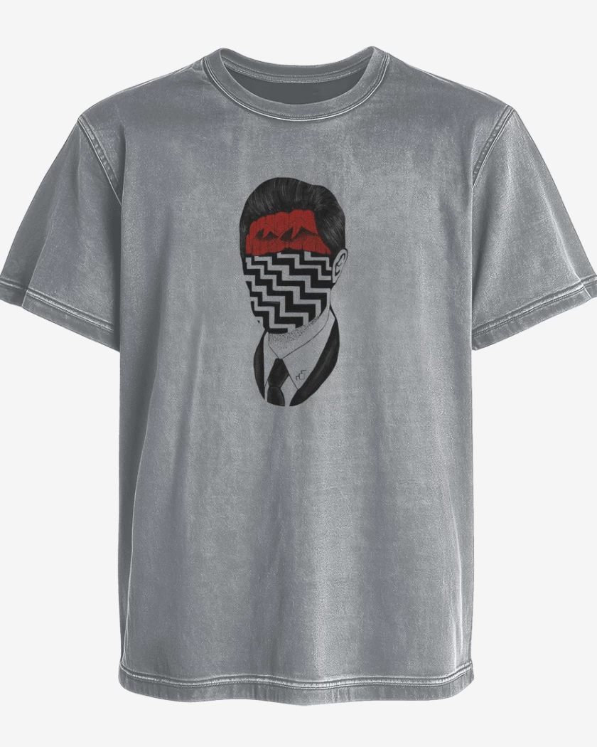 Polera desgastada Gris Melange de Twin Peaks