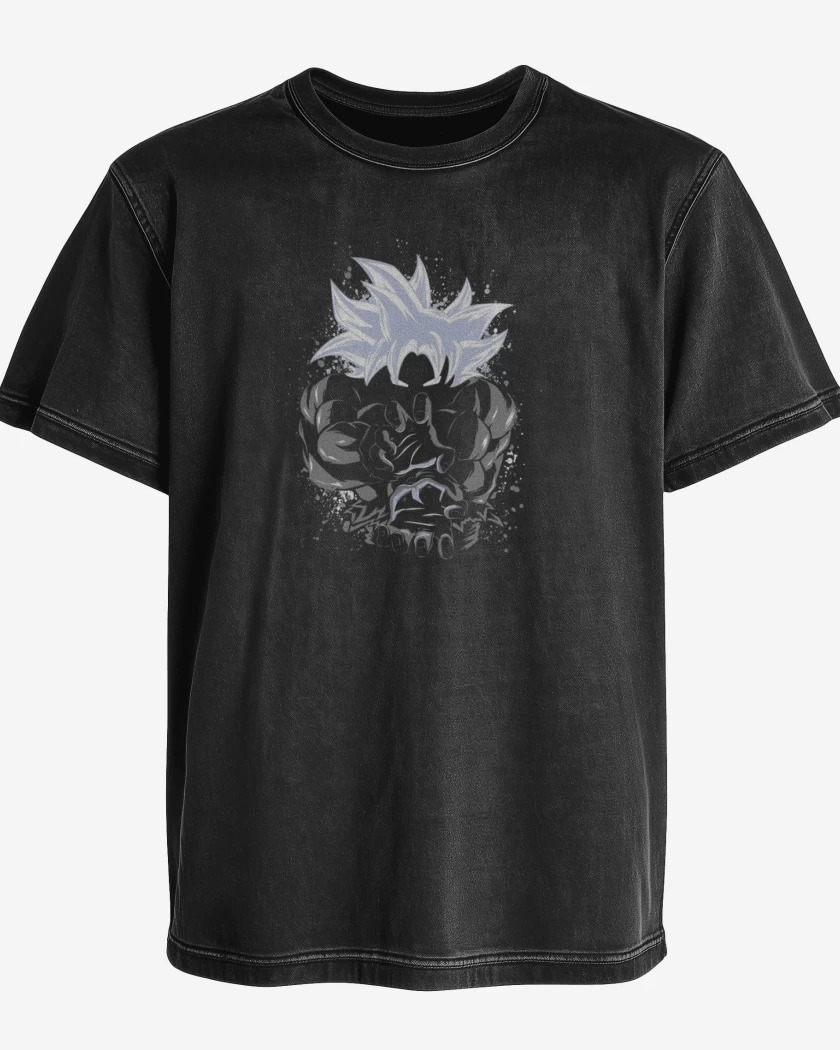 Polera desgastada Negro de Goku hame ha