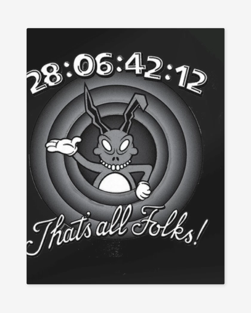 Print metalico Negro de Conejo Darko Looney