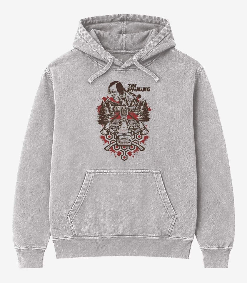 Poleron Canguro Acid Wash Gris Melange de El resplandor laberinto