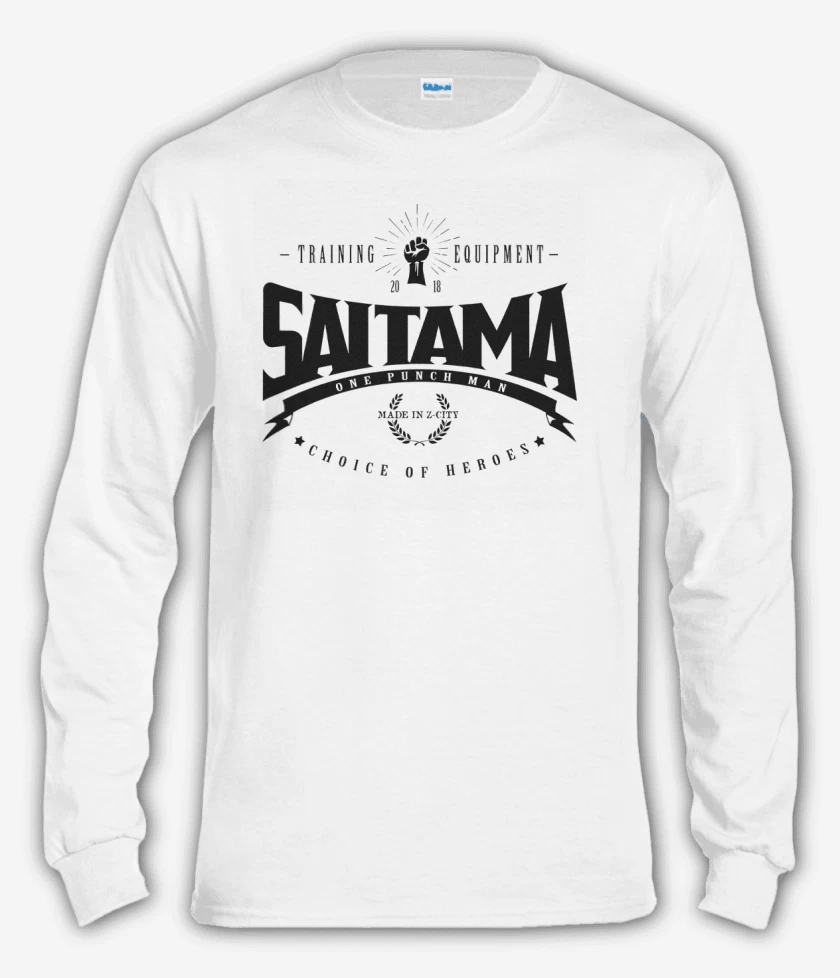 Polera manga larga Blanco de Saitama Training equipment