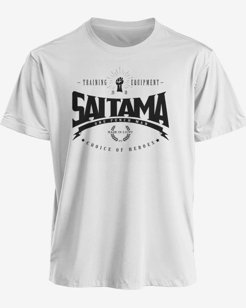 Polera premium Blanco de Saitama Training equipment