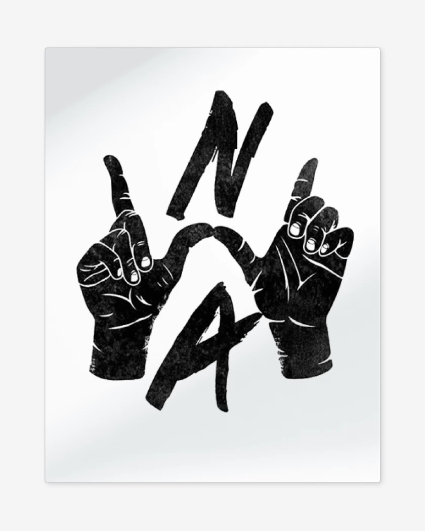 Print metalico Blanco de N.W.A
