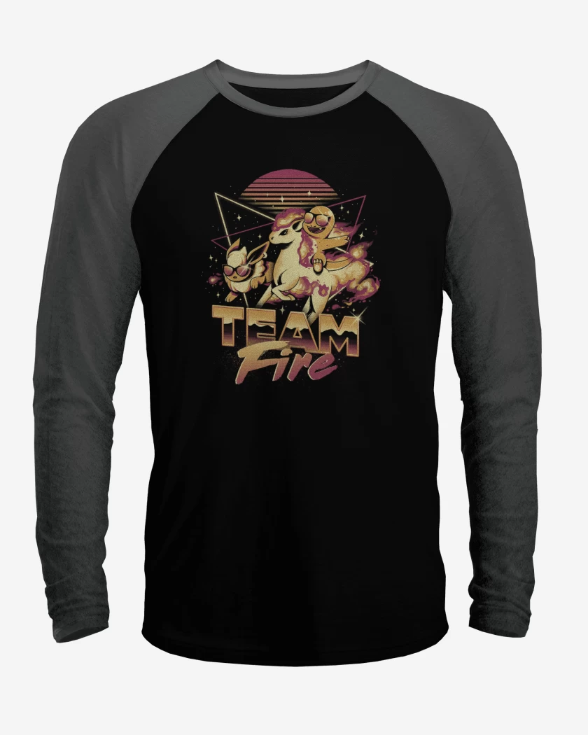 Polera Raglan Negro / Negro Heather de Team Fire