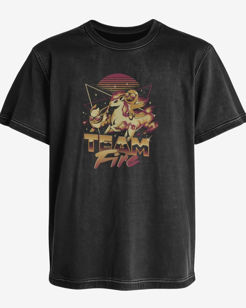 Polera desgastada Negro de Team Fire