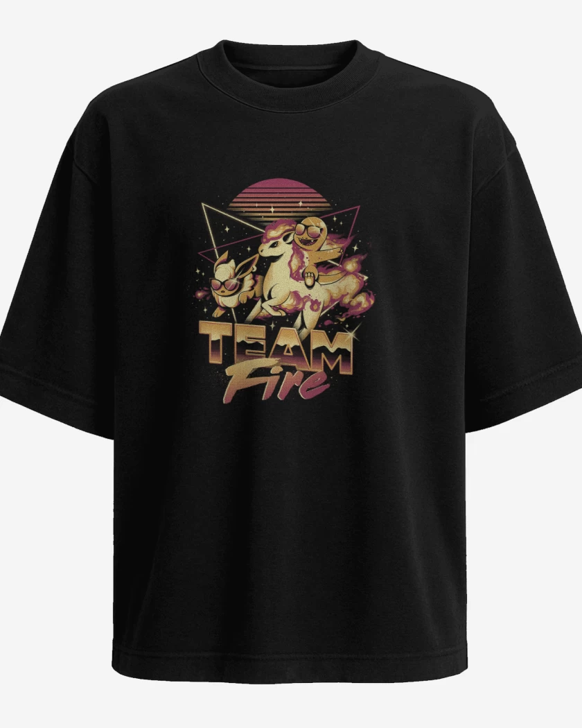 Polera Oversize Negro de Team Fire