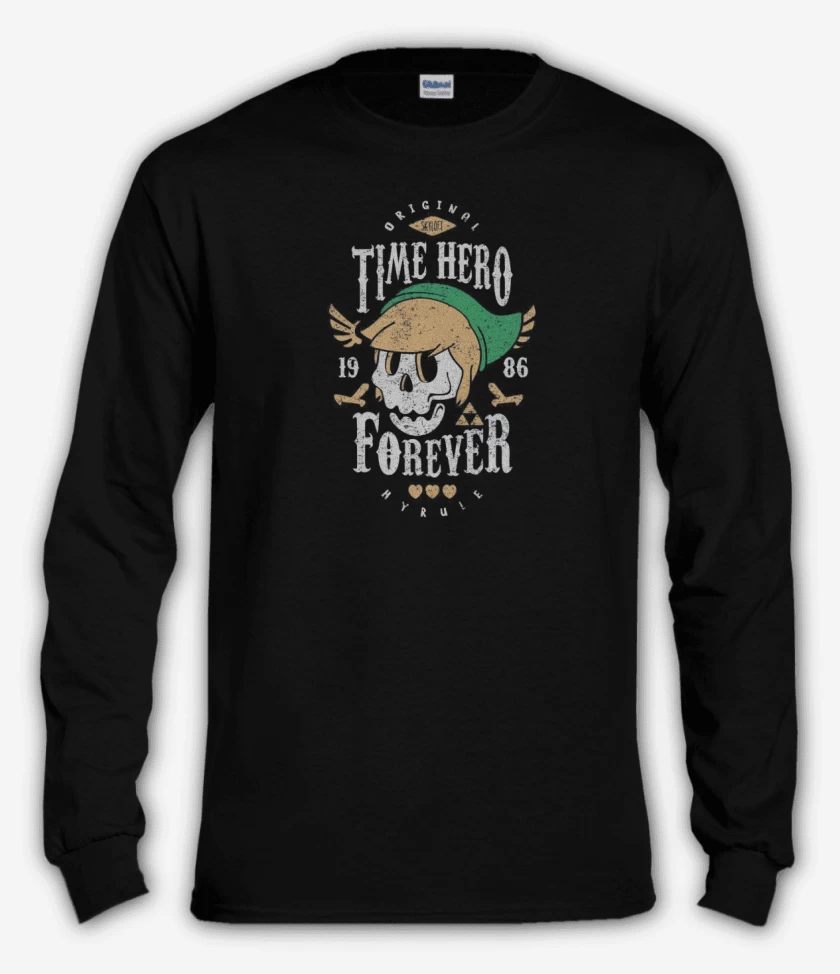 Polera manga larga Negro de Time Hero