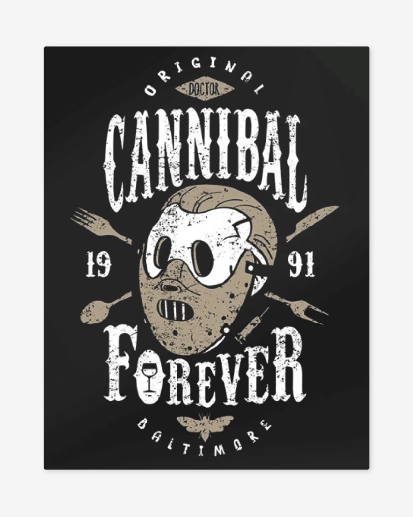 Print metalico Negro de Lecter Cannibal