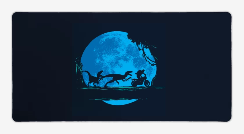 Mouse pad Gamer Azul Marino de Jurassic world velociraptor