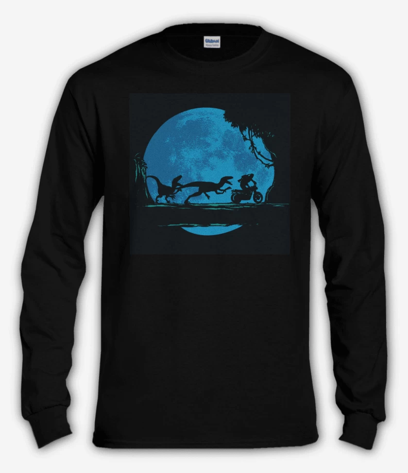 Polera manga larga Negro de Jurassic world velociraptor