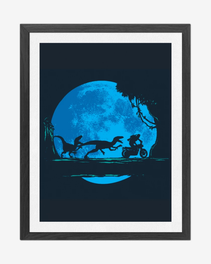 Cuadro decorativo Azul Marino de Jurassic world velociraptor