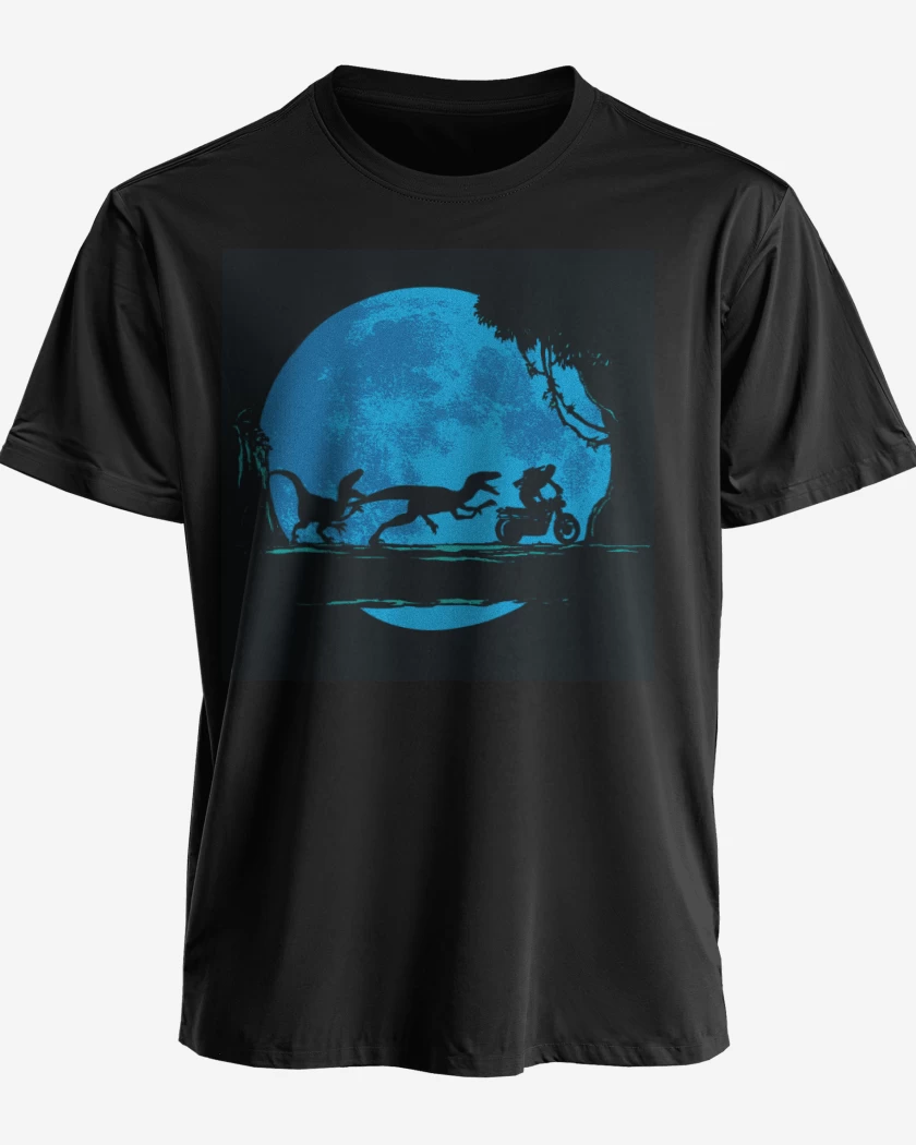 Polera premium Negro de Jurassic world velociraptor