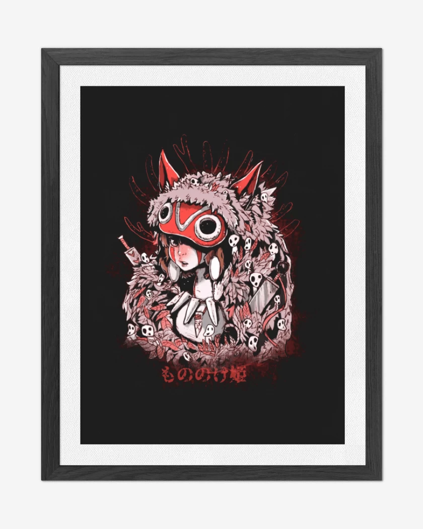 Cuadro decorativo Negro de Princesa mononoke