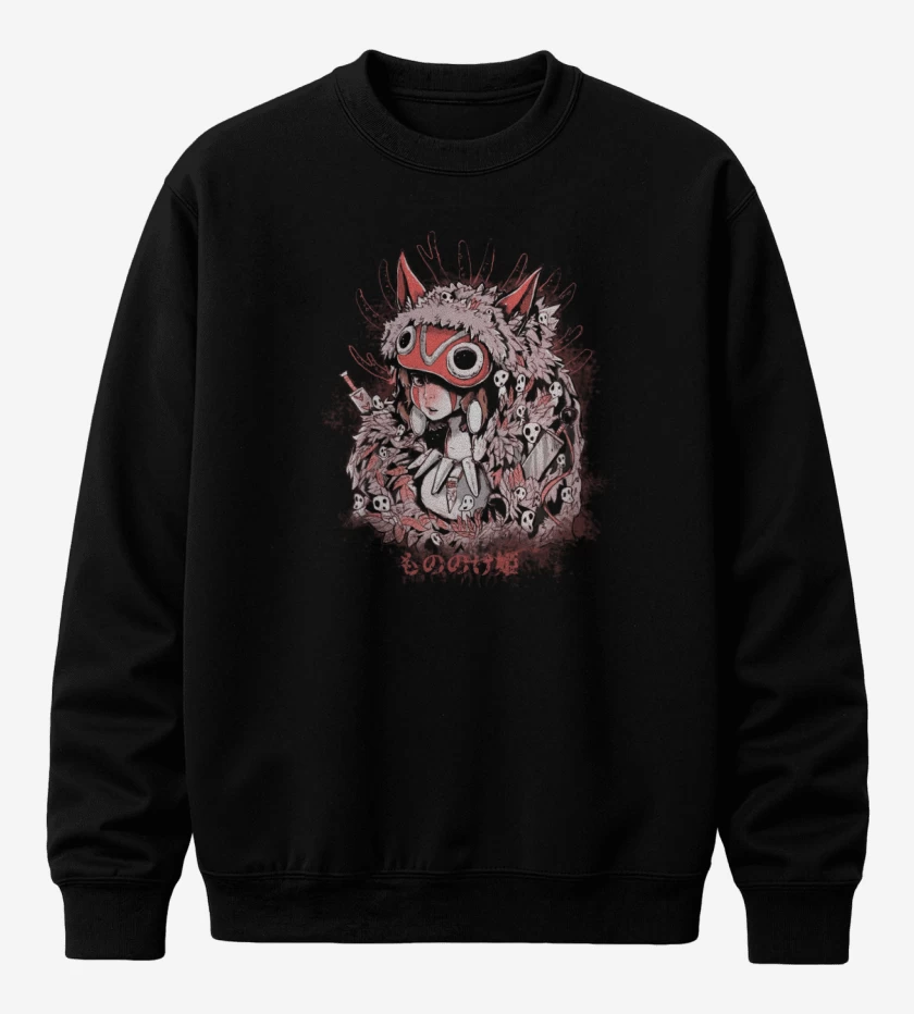 Poleron polo Negro de Princesa mononoke