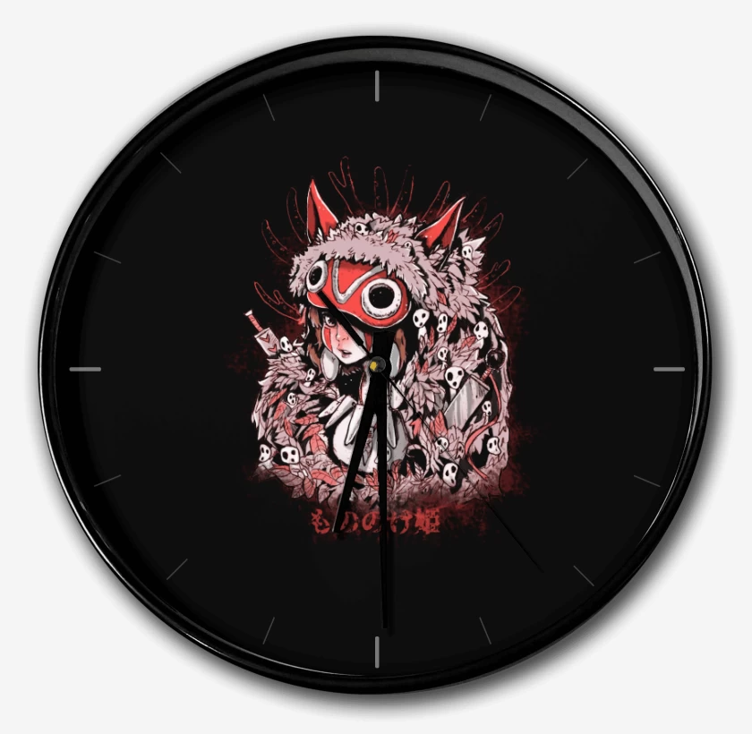 Reloj Negro de Princesa mononoke