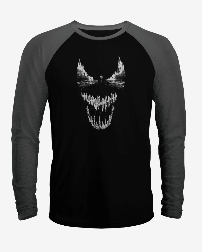 Polera Raglan Negro / Negro Heather de Venom City