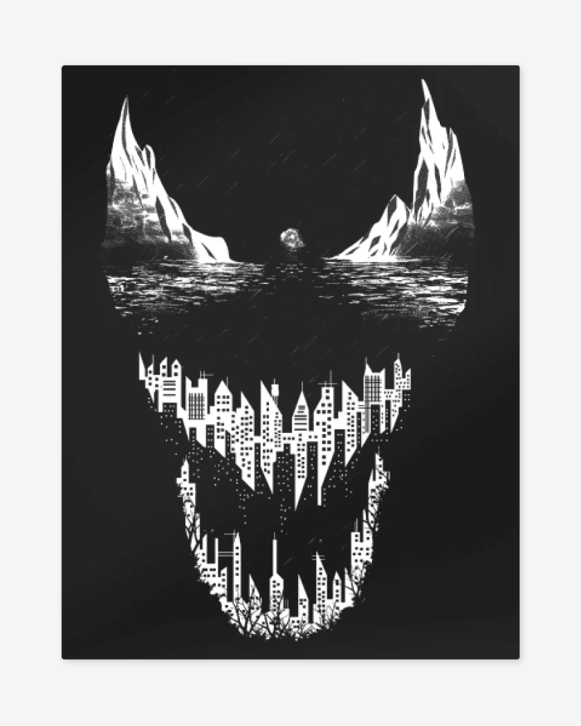 Print metalico Negro de Venom City